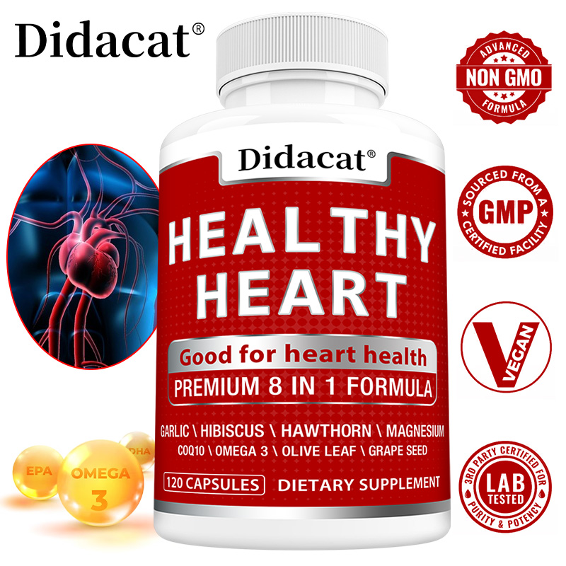 Health Wellness & Psychology - Hartgezondheidcapsules met CoQ10, Omega-3, knoflook, olijfblad