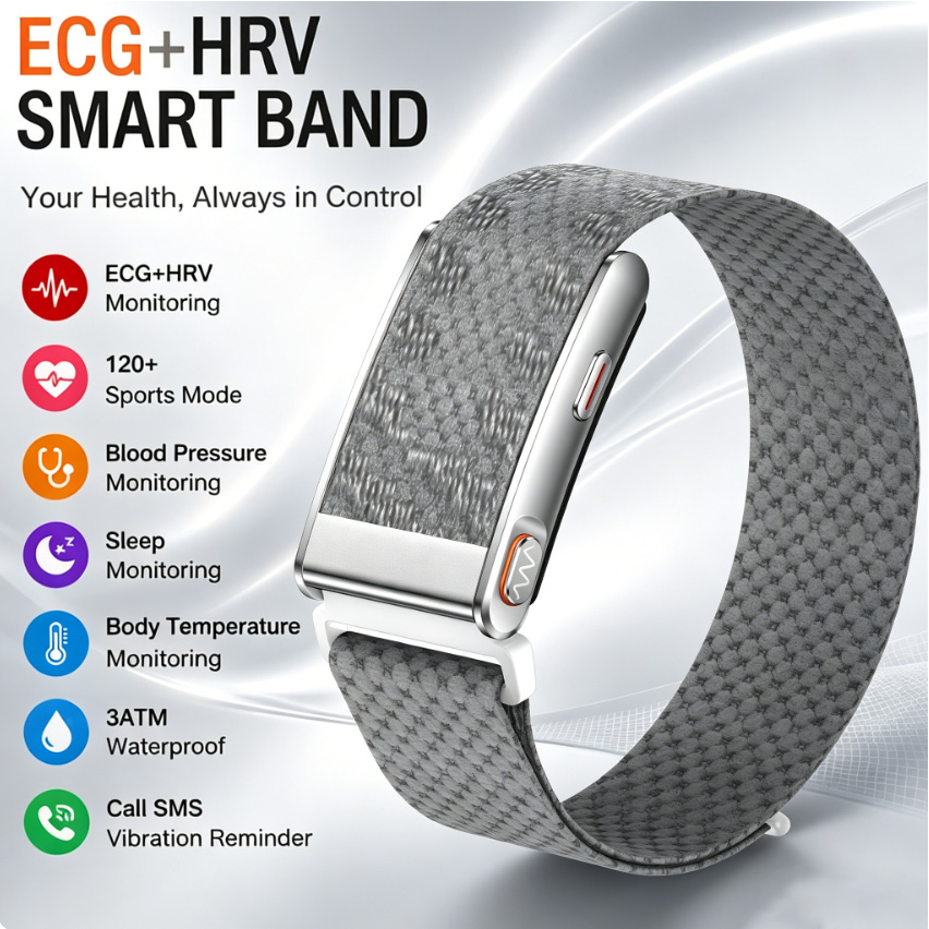 Health Wellness Zone - Slimme Gezondheidsarmband ECG HRV Bloeddruk Slaapmonitor